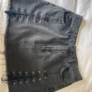 Top Shop black denim skirt